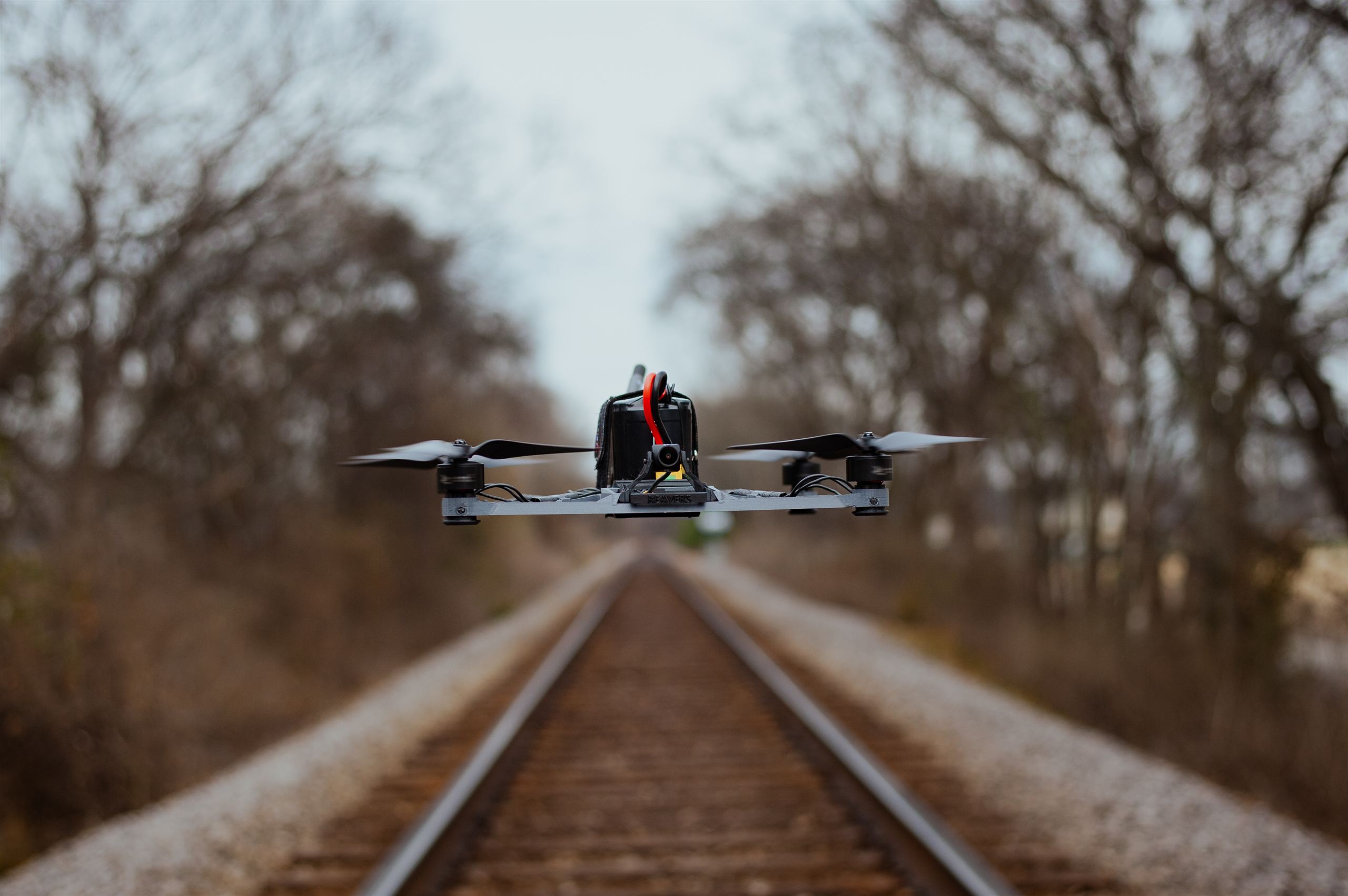 REAVERS UAS in flight over a rail line